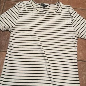 George Black and White Striped Top